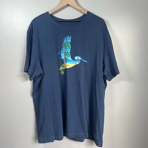 Life Is Good Crusher-Lite T-Shirt - Pelican Beach Picture on Chest - XXL - EUC